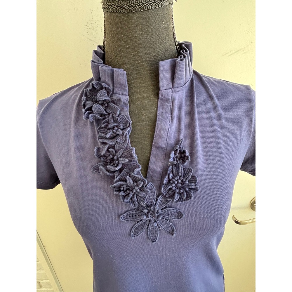 Lilly Pulitzer Luxletic UPF 50+ Floral Applique Top Small‎ athleisure pickleball - Picture 2 of 8